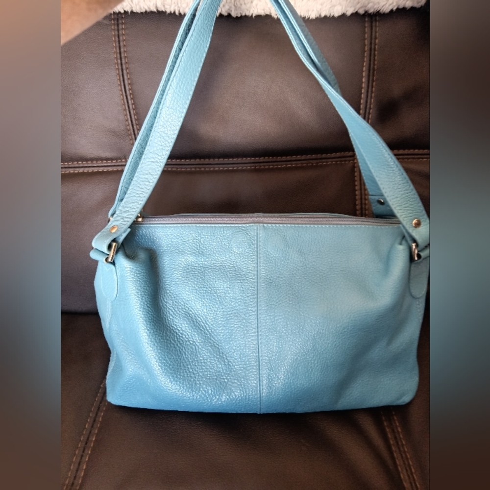 HOBO vintage sky blue leather shoulder bag hobo international purse